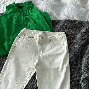 Jcrew white denim skinny jeans